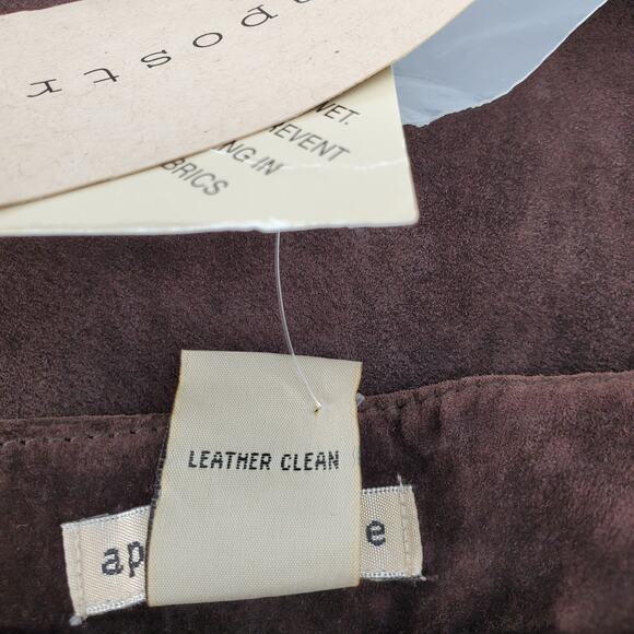 Apostrophe Folk Forest Suede Cocoa Brown Pants Women's Size‎ 10 New - Picture 5 of 6